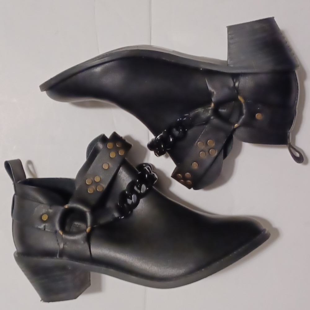KELSI DAGGER KDB Women's Black Leather Ankle Boots. Size 7